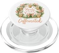 Merry and Caffeinated Christmas Iced Coffee Wreath PopSockets PopGrip pour MagSafe