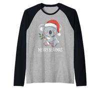 Merry Bearmas Bonnet de Père Noël Ours Amusant Manche Raglan