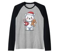 Merry Bearmas Bonnet de Père Noël Ours Amusant Manche Raglan
