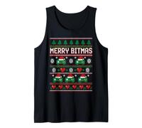 Merry Bitmas 8 Bit Gamer Pull de Noël Moche Style rétro Débardeur