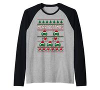 Merry Bitmas 8 Bit Gamer Pull de Noël Moche Style rétro Manche Raglan