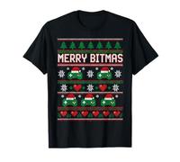 Merry Bitmas 8 Bit Gamer Pull de Noël Moche Style rétro T-Shirt