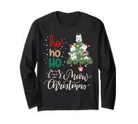 Merry Cat Christmas Funny kitteTreens with Lamps for Men Manche Longue