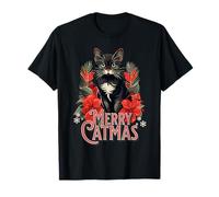 Merry Catmas Christmas Cat Mom Feline Lover Festivity T-Shirt