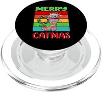 Merry Catmas Siberian Cat Christmas Kitty Funny Xmas PopSockets PopGrip pour MagSafe