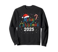 Merry Christmas 2025 Colorful Holiday Lights Family Matching Sweatshirt