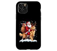Merry Christmas 2025 Père Noël chevauchant Le Golden Retriever Coque pour iPhone 11 Pro