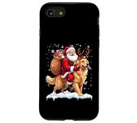 Merry Christmas 2025 Père Noël chevauchant Le Golden Retriever Coque pour iPhone SE (2020) / 7/8