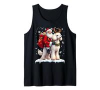 Merry Christmas 2025 Père Noël chevauchant Un Caniche de Noël Débardeur