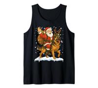 Merry Christmas 2025 Père Noël chevauchant Un Chien Berger Allemand Noël Débardeur