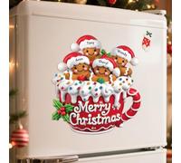 Merry Christmas - Autocollant Pain d’Épices Personnalisé avec Nom - Stickers Noël 2025 pour Frigo, Fenêtre & Mur - Décorations de Noël & Cadeau Original pour Famille et Couple