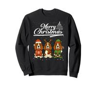 Merry Christmas Basset Hound Reindeer Elf Santa Dog Lover Sweatshirt
