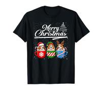 Merry Christmas Basset Hound Reindeer Elf Santa Dog Lover T-Shirt
