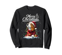 Merry Christmas Basset Hound Santa Hat Dog Lovers Xmas Sweatshirt