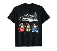 Merry Christmas Bernese Mountain Dog Reindeer Elf Santa T-Shirt