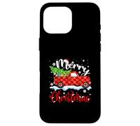Merry Christmas Buffalo Truck Tree Rouge Plaid Famille Assorti Coque pour iPhone 16 Pro Max