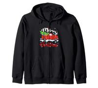 Merry Christmas Buffalo Truck Tree Rouge Plaid Famille Assorti Sweat à Capuche
