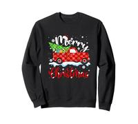 Merry Christmas Buffalo Truck Tree Rouge Plaid Famille Assorti Sweatshirt