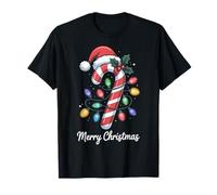 Merry Christmas Candy Cane Santa Hat Holiday Kids Toddler T-Shirt
