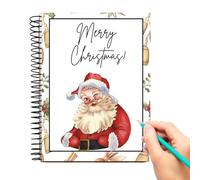 Merry Christmas Card Book, .12 Inches Spiral Bound Cards Keeper for Holiday Organization, Festive Storage with Design, Holder for Family Coworkers Colleagues Teachers Friends Party Favors
