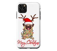 Merry Christmas Carlins Mops Cadeau de Noël drôle pour Chien Coque pour iPhone 11 Pro Max