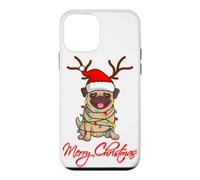 Merry Christmas Carlins Mops Cadeau de Noël drôle pour Chien Coque pour iPhone 12 Mini