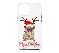 Merry Christmas Carlins Mops Cadeau de Noël drôle pour Chien Coque pour iPhone 12 Pro Max