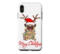 Merry Christmas Carlins Mops Cadeau de Noël drôle pour Chien Coque pour iPhone XS Max