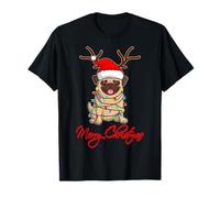Merry Christmas Carlins Mops Cadeau de Noël drôle pour Chien T-Shirt
