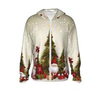 Merry Christmas - Chemise de soleil UPF 50+ pour femme avec capuche de protection solaire à manches longues Rashguard, noir, 3X-Large
