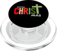 Merry Christmas Cross Design Religious Holiday Christian Tee PopSockets PopGrip pour MagSafe
