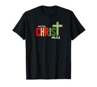 Merry Christmas Cross Design Religious Holiday Christian Tee T-Shirt