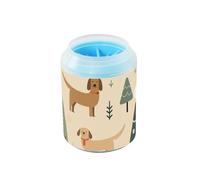 Merry Christmas Dog Kit de nettoyage réutilisable avec brosse en silicone pour chiens de petite, moyenne et grande taille