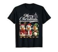 Merry Christmas Duck Santa Hat Animal Cute Xmas Holiday T-Shirt