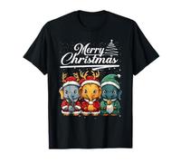 Merry Christmas Elephant Santa Hat Animal Cute Xmas Holiday T-Shirt
