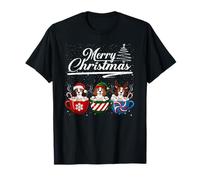 Merry Christmas English Setter Reindeer Elf Santa Dog Lover T-Shirt