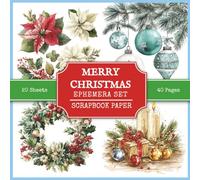 Merry Christmas Ephemera Set Scrapbook Paper: 260+ Vintage Watercolor Style Christmas Themed Images for Scrapbooking, Collage Making, Paper Crafts, Art Journaling