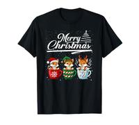 Merry Christmas Fox Reindeer Elf Santa Squad Animals T-Shirt