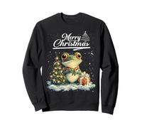 Merry Christmas Frog Santa Hat Animal Cute Xmas Holiday Sweatshirt