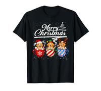 Merry Christmas Golden Retriever Reindeer Elf Santa Squad T-Shirt