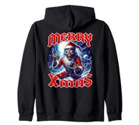 Merry Christmas Heavy Metal Père Noël satanique tête de Mort Sweat à Capuche