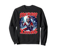 Merry Christmas Heavy Metal Père Noël satanique tête de Mort Sweatshirt