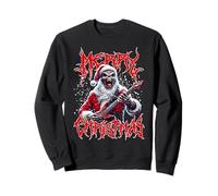 Merry Christmas Heavy Metal Père Noël satanique tête de Mort Sweatshirt