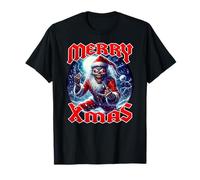 Merry Christmas Heavy Metal Père Noël satanique tête de Mort T-Shirt