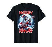 Merry Christmas Heavy Metal Père Noël satanique tête de Mort T-Shirt