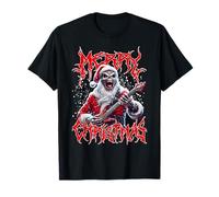 Merry Christmas Heavy Metal Père Noël satanique tête de Mort T-Shirt