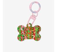 Merry Christmas Impression de la mode Dog Tags Acrylique Porte-clés en forme d'os de chien Double face Motif étiquettes pour chiens et chats