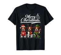 Merry Christmas Jack Russell Terrier Reindeer Elf Santa T-Shirt