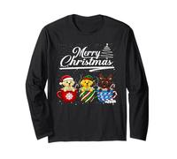 Merry Christmas Labrador Retriever Reindeer Elf Santa Squad Manche Longue