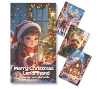 Merry Christmas Lenormand : Oracle Cartes Lenormand Tarot pour débutants avec significations, faciles à comprendre, avec guide et vidéo Cours en cadeau 5 langues, cartes Petit Lenormand très intuitive